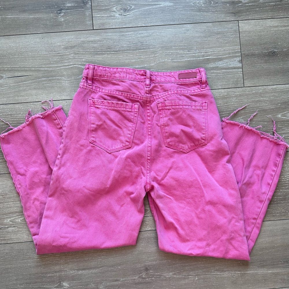 Blank NYC | The Baxter Pink Denim High-Waisted Straight Jeans - Picture 12 of 13